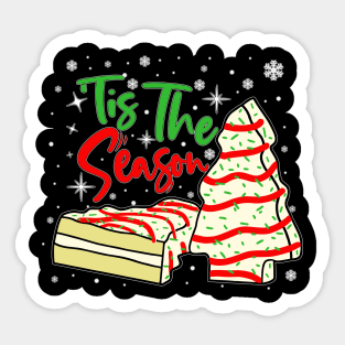 Funny Tis The Season Design Christmas Tree Cakes Debbie Sticker